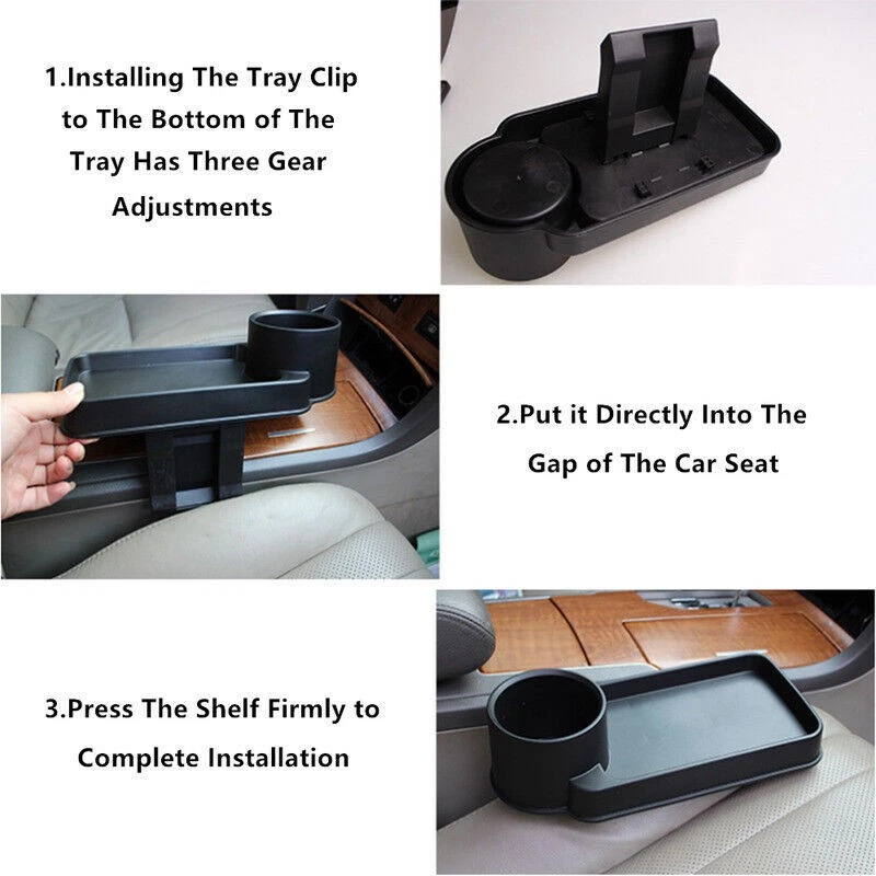Car Seat Side Filler Organizer PP Seat Seam Wedge Cup Drink Holder Storage Box Foto 4 de 4