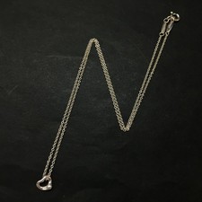 EGA TIFFANY&CO. Silver 925 Elsa Peretti Open Heart Pendant Necklace/6CD0021