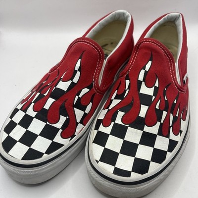 Vans Classic Slip-On Checker Flame Racing Red 500714 Sz 6 Men / 7.5 Women