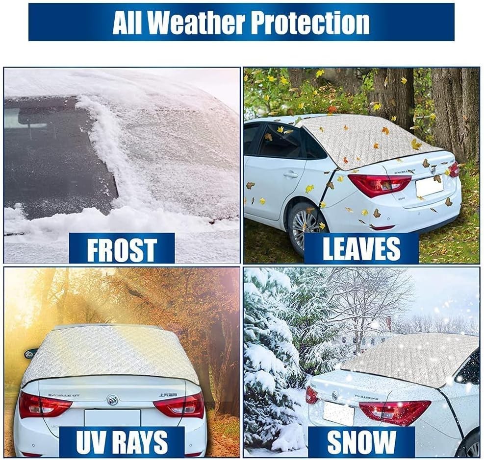 IC ICLOVER Car Rear Windshield Cover, 4-Layer Waterproof Back Window Protector f