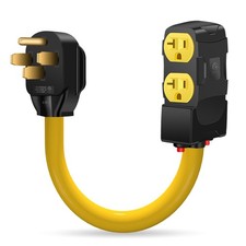LAZMUMI 50 Amp to 20 Amp 110V RV Distribution Adapter, NEMA 14-50P to 4 X 5-2...