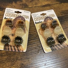 Vintage 1999 Cosmopolitan Hair 12 Mini Daisy Jaw Clips Pack Lot Black Brown Y2K