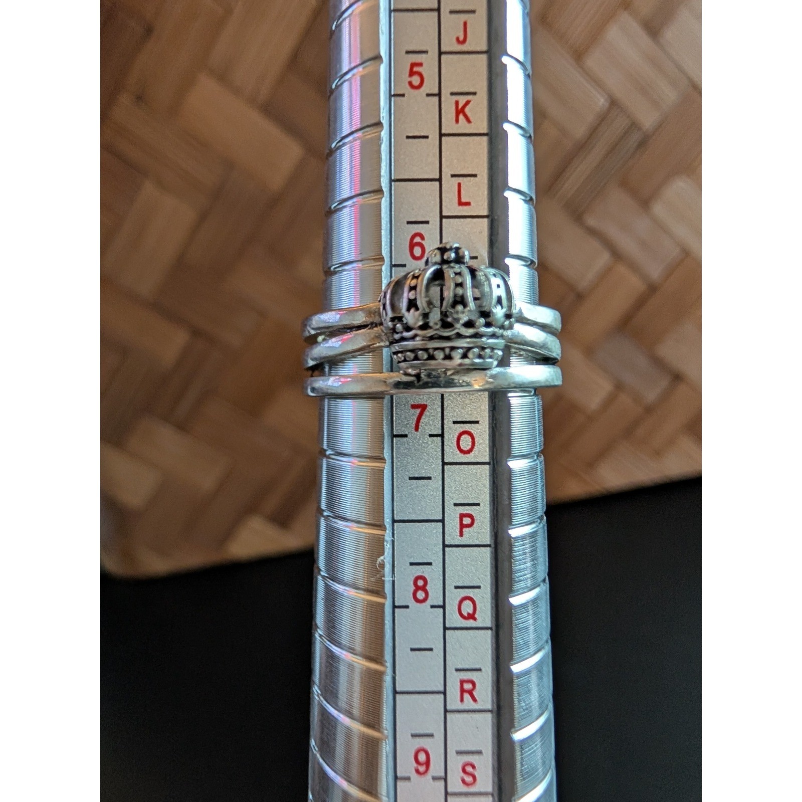 Sterling Silver 925 Crown Ring Stackable Adjustab… - image 3