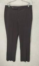 Chaps Pants Women 12 Brown Straight Leg Stretch Cotton Career Office Work Ankle