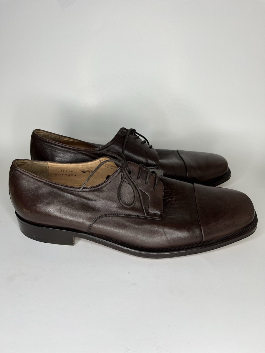 Bruno Magli Branson Mens Brown Leather Derby Cap Toe Dress Shoes Size 12M Bruno Magli Branson Mens Brown Leather Derby Cap Toe Dress Shoes Size 12M
