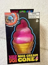 NeeDoh Nice Cream Cone Pink Swirl Squishy Fidget Toy Schylling NEW 2025