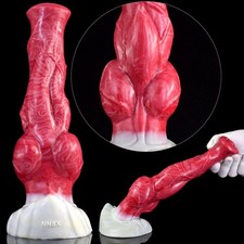 Fantasy Monster Shape Dildo Waterproof Soft Silicone Suction Cup Anal Stimulator