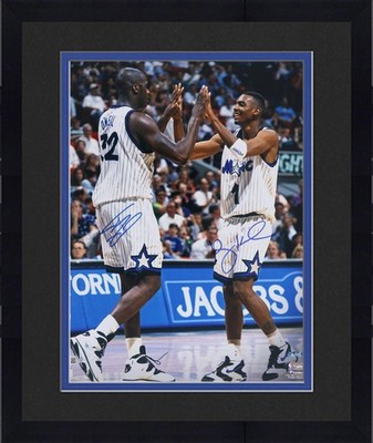Framed Penny Hardaway & Shaquille O'Neal Magic Signed 16x20