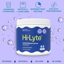 Hi-Lyte K1000 Electrolytes Powder Mix Unflavored Keto  Performance, 50 Servings