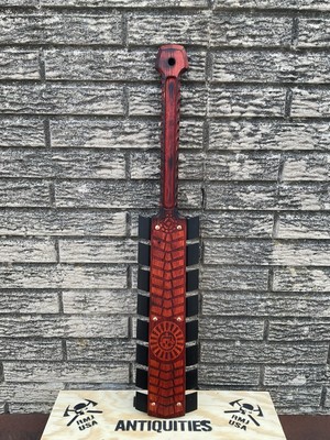 RMJ Tactical Macuahuitl Aztec War Club, 1070 Blades, Hammered Copper Pins, Skull