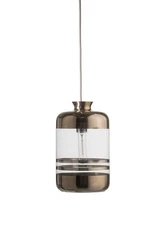 Pillar Pendant Lamp Clear Platinum Stripes EBB&FLOW Pendant Lamp
