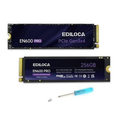 Ediloca EN600 PRO SSD 256GB PCIe 3.0 Gen 3x4, NVMe M.2 2280, Up to 1400MB/s, ...
