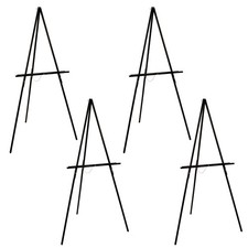 4 Pack 64" Black Torrey Wooden A-Frame Tripod Artist Floor Easel, Display Stand