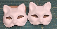 10 Cat Masks White Paper Cat Masks to Painted Half Blank Animal Cosplay Face
