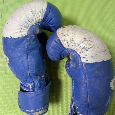 Winning Boxing Gloves 10oz Blue Old Amateur Model Japan Used