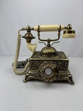 Vintage Rotary Telephone Duke Ornate Victorian Baroque Brass Gold Style WORKING