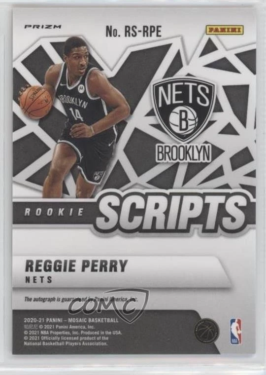 2020-21 Panini Mosaic Rookie Scripts Orange Prizm Reggie Perry #RS-RPE Auto RC - Image 2 of 2
