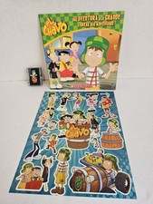 Lot Of 3  Bilingual Book El Chavo Del Ocho, Pin & A Sheet Of Stickers