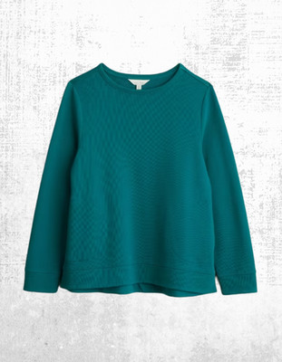 Womens Seasalt Jersey Cotton Log Sleeve Sweatshirt Side Teal Meadow (Defect)