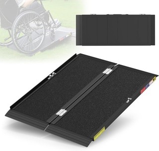 4FT Folding Wheelchair Ramp Quick Lock Non Slip Aluminium FOR AUCTION