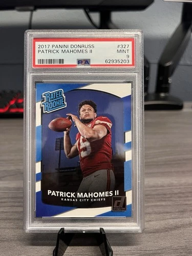 Panini 2017 Donruss Rated Rookie Patrick Mahomes II #327 PSA 9 Chiefs Football
