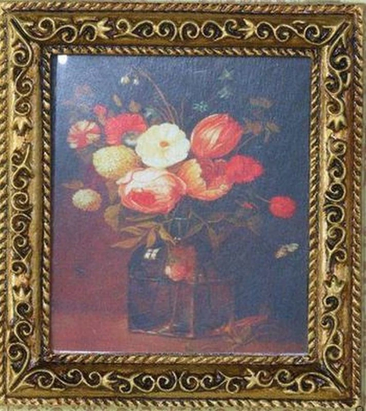 STREETS AHEAD DOLLSHOUSE Bild Stillleben mit Blumen, Puppenhaus Puppenstube 1:12