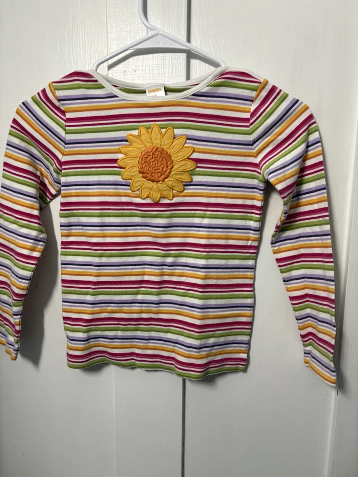 Vtg Gymboree Girls Sz9 SUNFLOWER SMILES L/S Shirt & PUPS & KISSES Green Leggings - Image 2 of 4