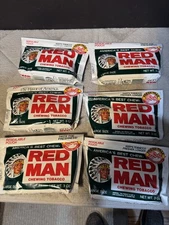 1995 Lot x6 Vintage Empty Red Man Chewing Tobacco Empty Pouch Only No Tobacco MT