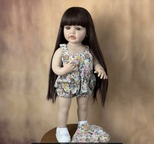Vinyl Baby Doll Girl Light Complexion Brown Eyes Dark Brown Straight Hair