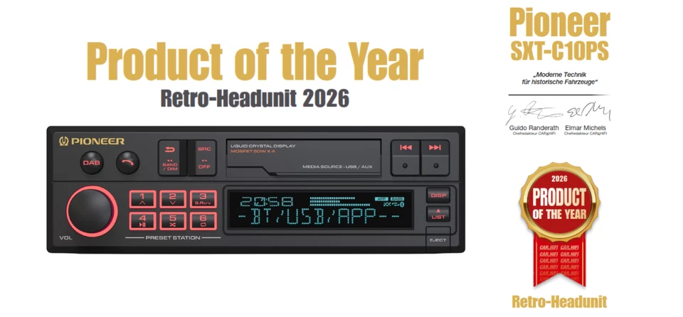 Pioneer SXT-C10PS Retro Autoradio DAB+ Bluetooth 1-DIN Oldtimer Radio SXTC10PS - Bild 2 von 4