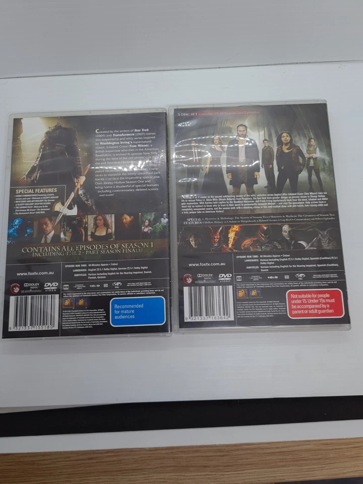 Serie de TV Sleepy Hollow DVD Temporada 1 y 2 Región 4 Tom Mison Supernatural GC 20º Foto 4 de 4