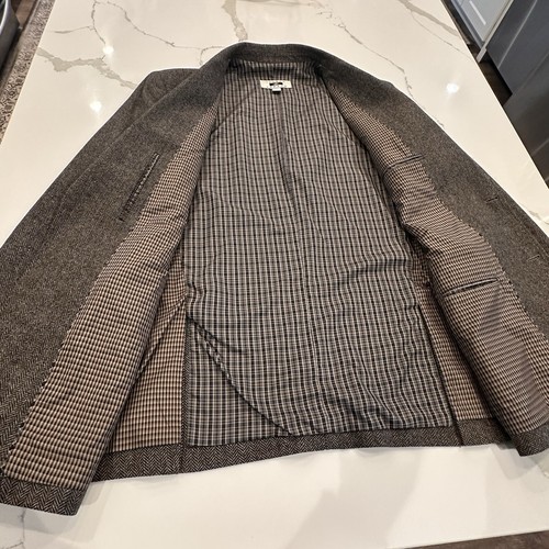 Joseph Abboud Mens Herringbone Sport Coat Blazer Size XL Brown Wool Blend Jacket - Picture 8 of 13