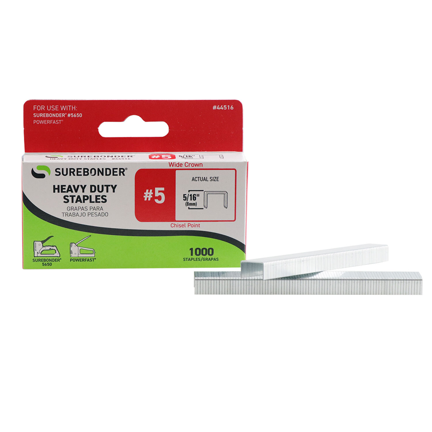 Surebonder Heavy Duty Wide Crown Staples 5/16" - 1,000 Pack