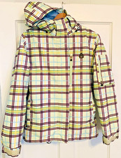 Empyre Ski Snowboarding 10k Waterproof Snow Grn/blu/brwn Plaid Jacket Wmns Sz S