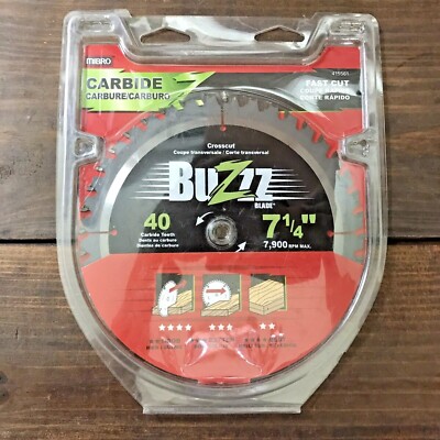 Mibro 7-1/4'' Carbide Crosscut Buzzz Blade Fast Cut 40 Carbide Teeth MANCAVE!