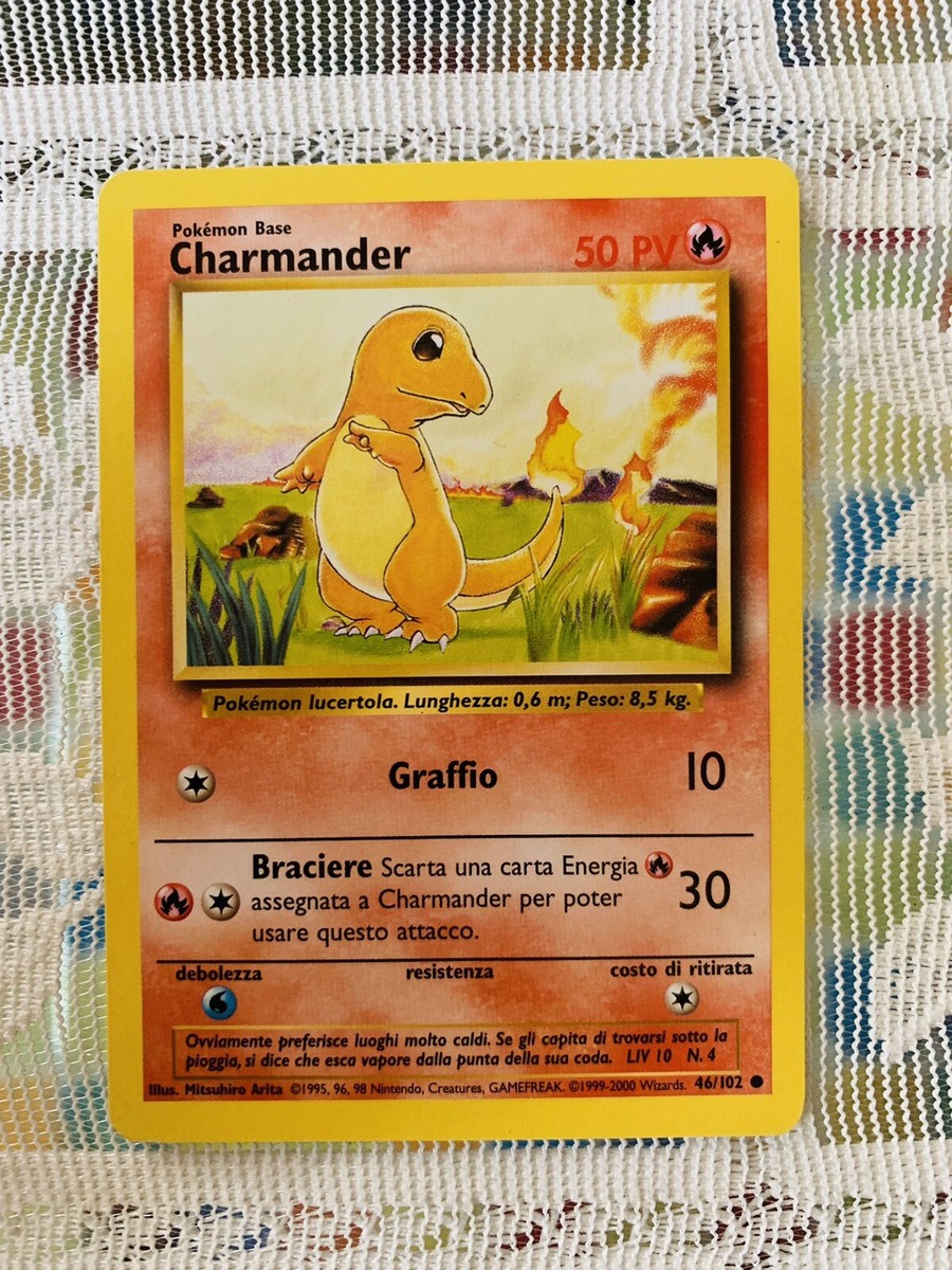 Pokemon Card Base Set Italian Charmander 46/102. | eBay