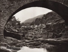 1926 Vintage UK KILLIN SCOTLAND Stone Bridge River Landscape Photo By E.O. HOPPE