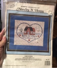 Vintage Needles 'N Hoops NIP Counted Cross Stitch Sampler Stamped Kit 435