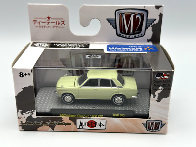 M2 Machines 1969 Nissan Bluebird 1600 SSS, Light Green, 1:64, NIB