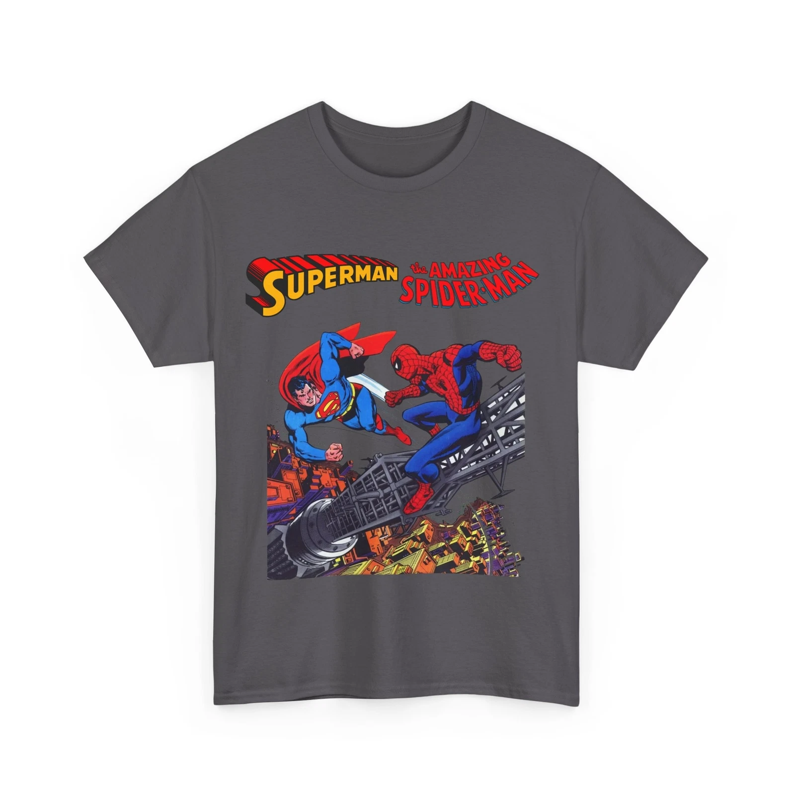 Superman & Amazing Spider-Man T-Shirt - DC/Marvel Comics Crossover - 1970s