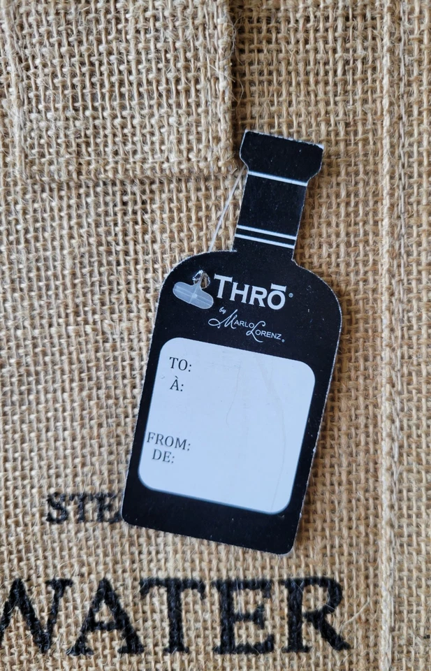 Bolsa de regalo de tela reutilizable para botella de vino - Aparte del agua este es un trabajo para vino Foto 3 de 4