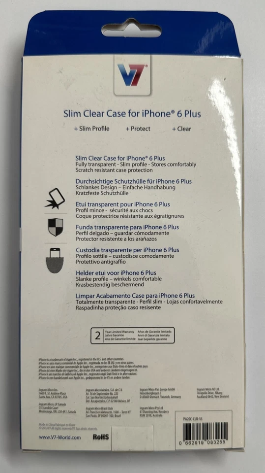 V7 Slim Clear Case for Iphone 6 Plus BRAND NEW UNOPENED - Image 2 of 3