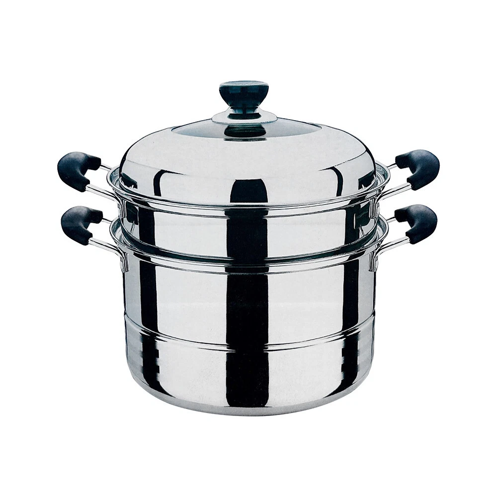 12"(30cm) Stainless Steel Steam Pot 2 Tier Multi-Layer Stack Steam Pot Boiler