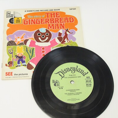 Walt Disney Story Gingerbread Man 1969 Disneyland Record & Book 337 VG+ 33rpm 7''