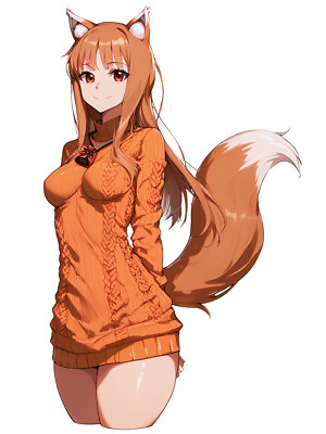 Holo Spice and Wolf Waifu Anime Sticker 6'' Car Decal Weatherproof