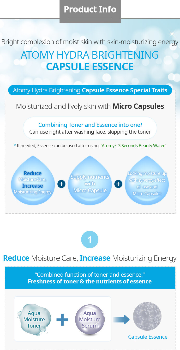 Atomy Skin Care Hydra Brightening Care Set. capsule essence & cream