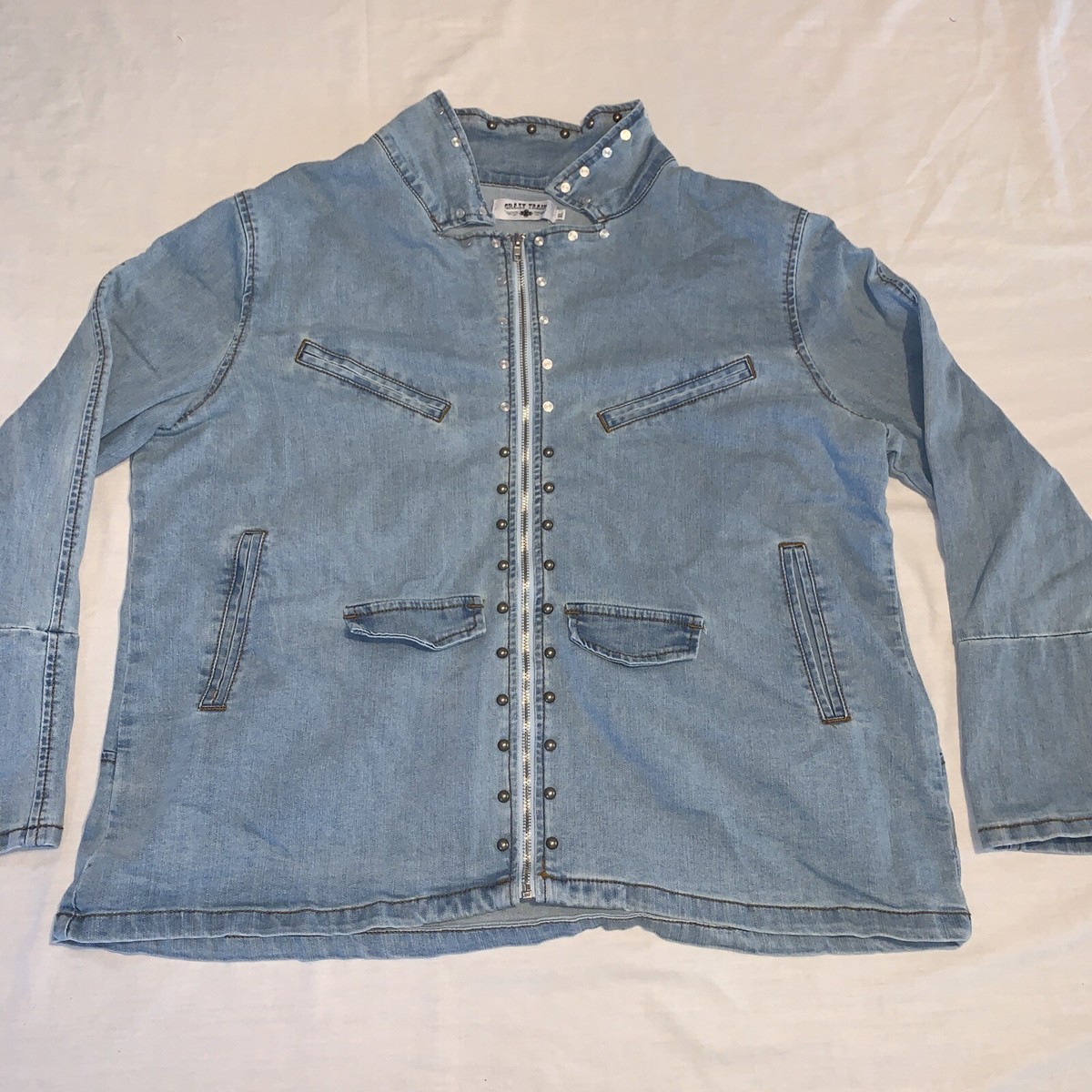 Crazy Train Denim Jacket Womens Size XL