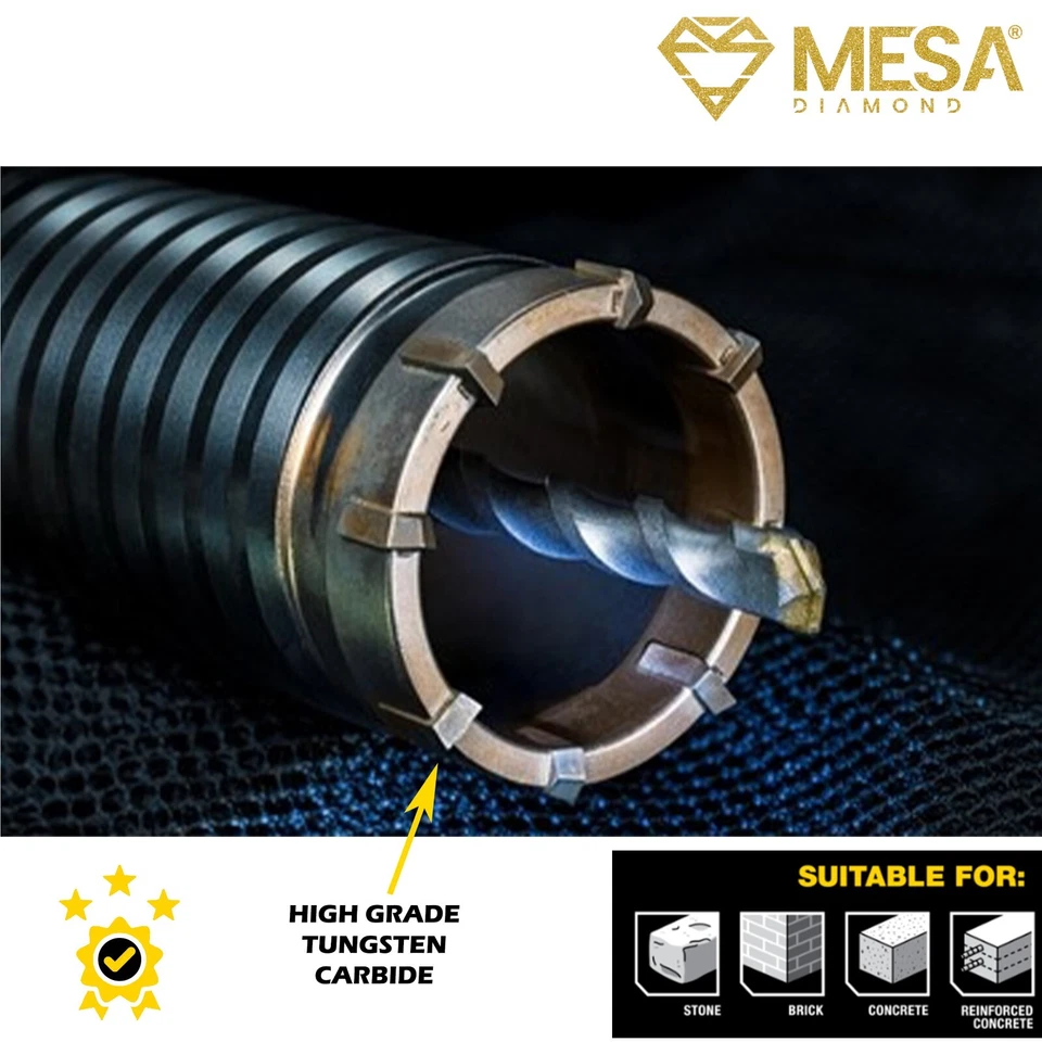 CARBIDE Tipped Rotary Hammer SDS PLUS or MAX Core Bit for Concrete MESA DIAMOND® - Image 3 of 4