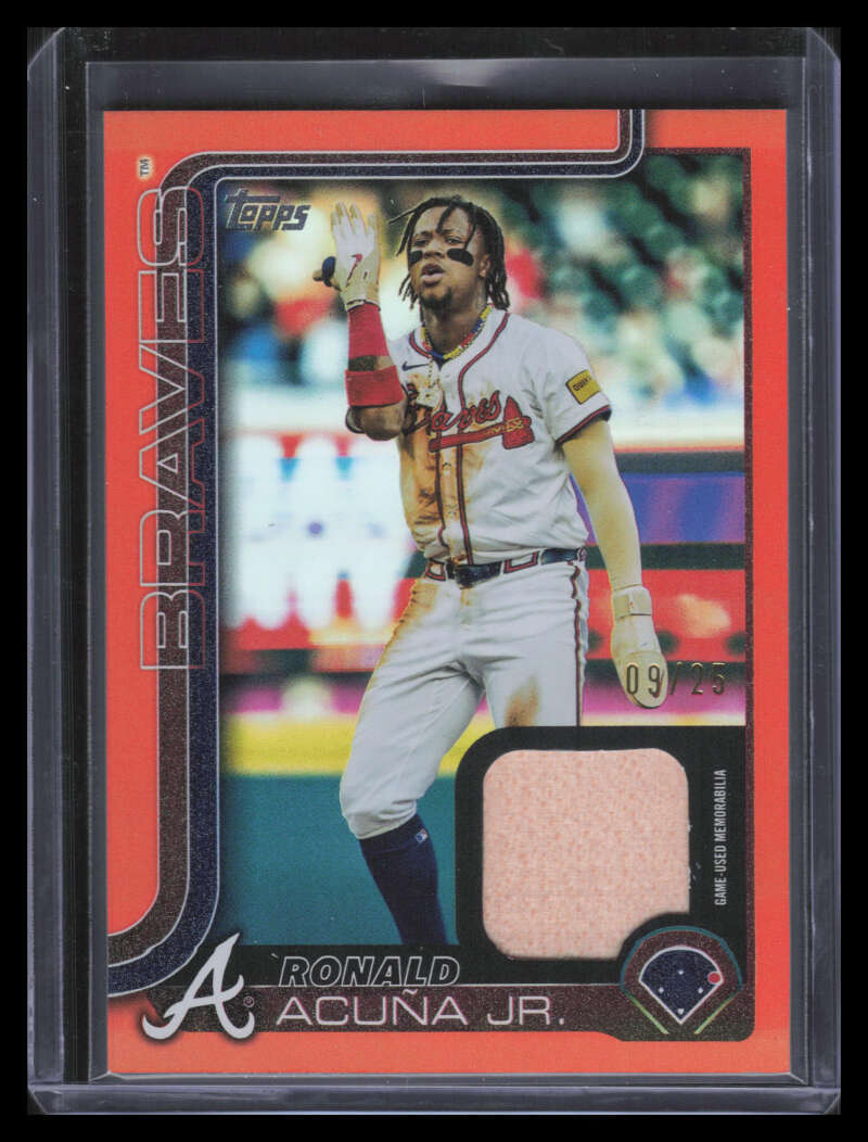 2025 Topps Real One Relics Orange Foil 207 Ronald Acuna Jr. Bat 9