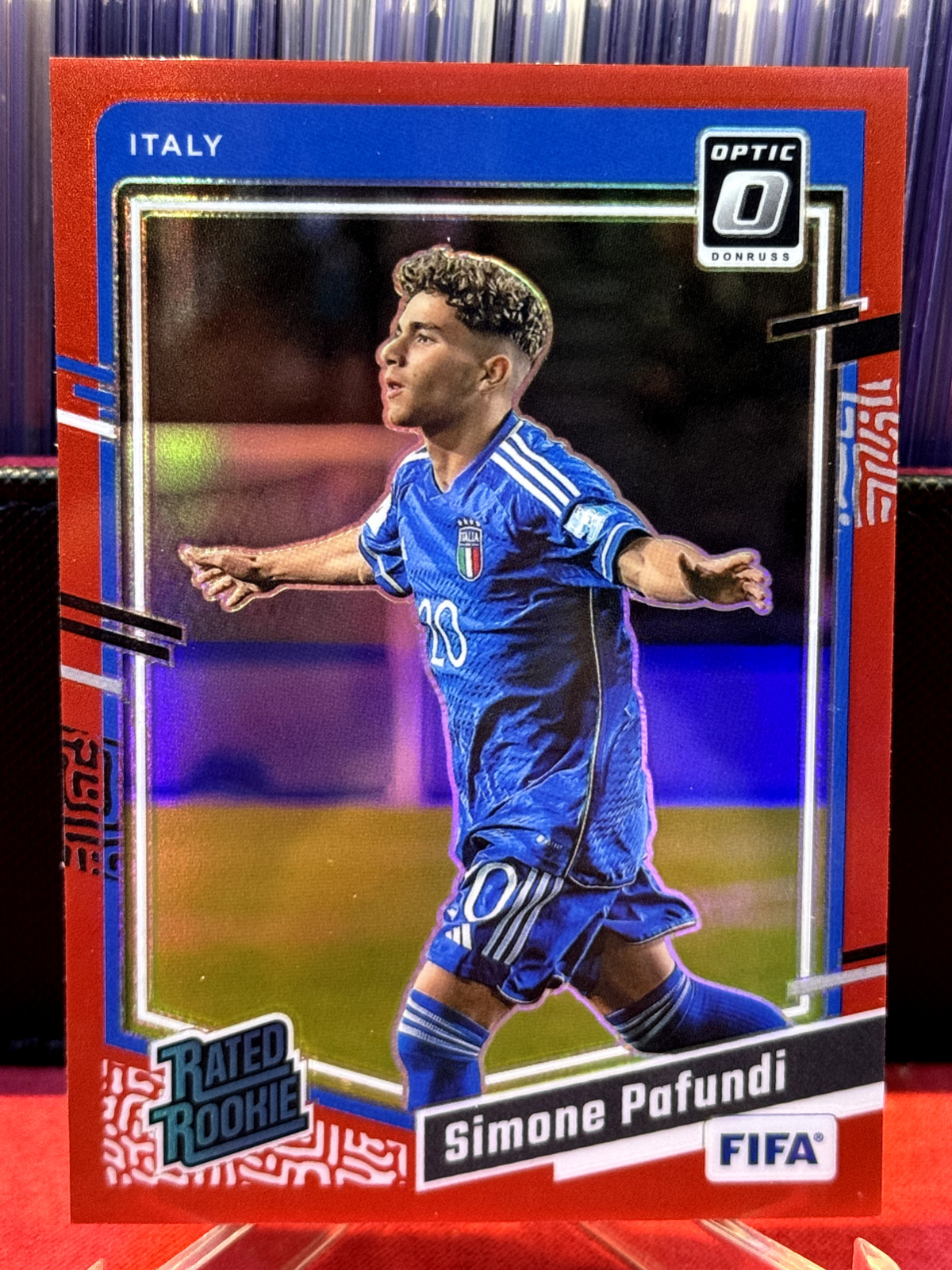 Simone Pafundi 2023-24 Panini Donruss Optic Rated Rookie Red Prizm 184/299